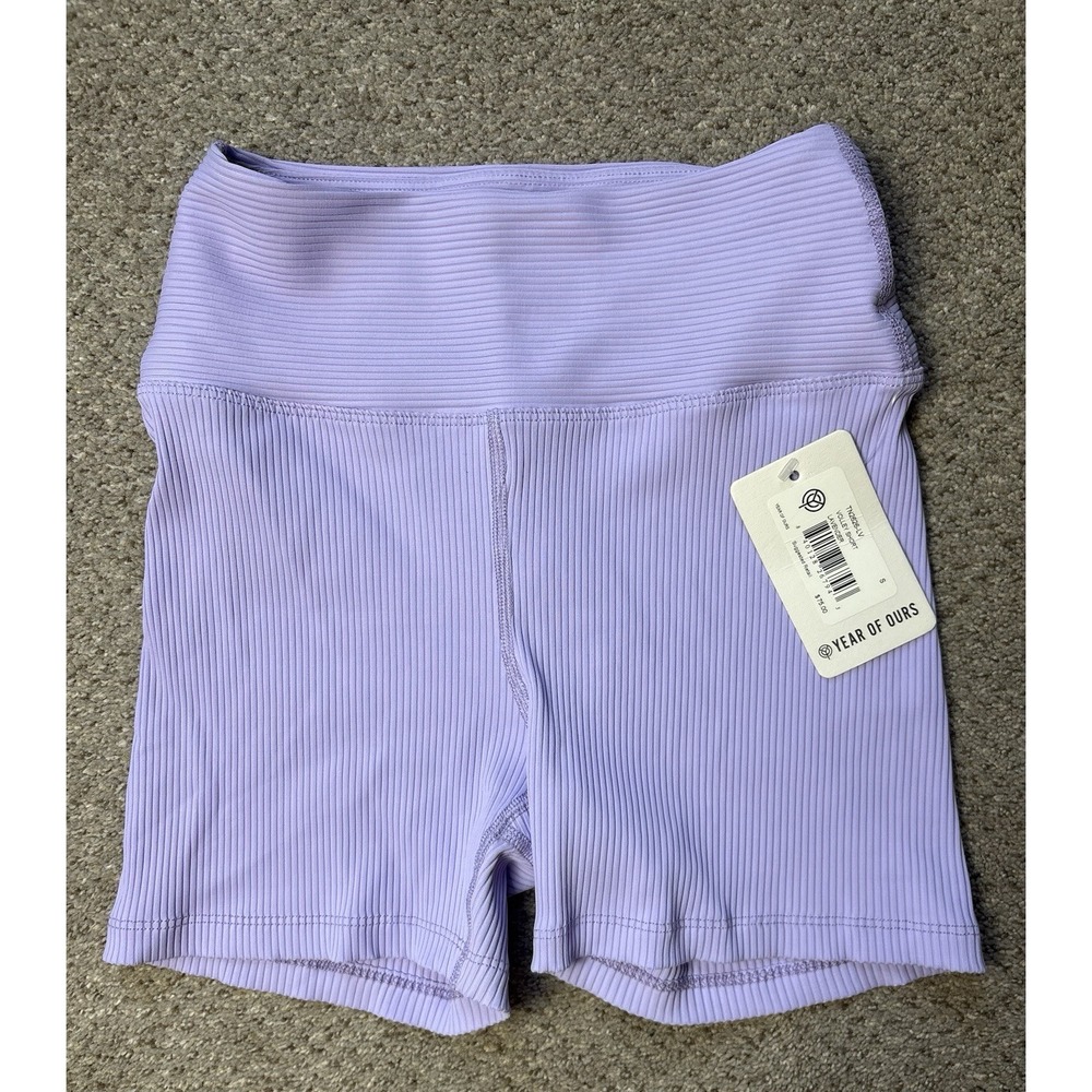 New Year of Ours Small Volley Short Lavender Purple Ribbed Biker Shorts Athletic